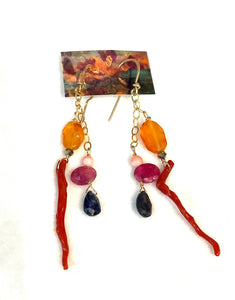 Carnelian & Coral Earrings