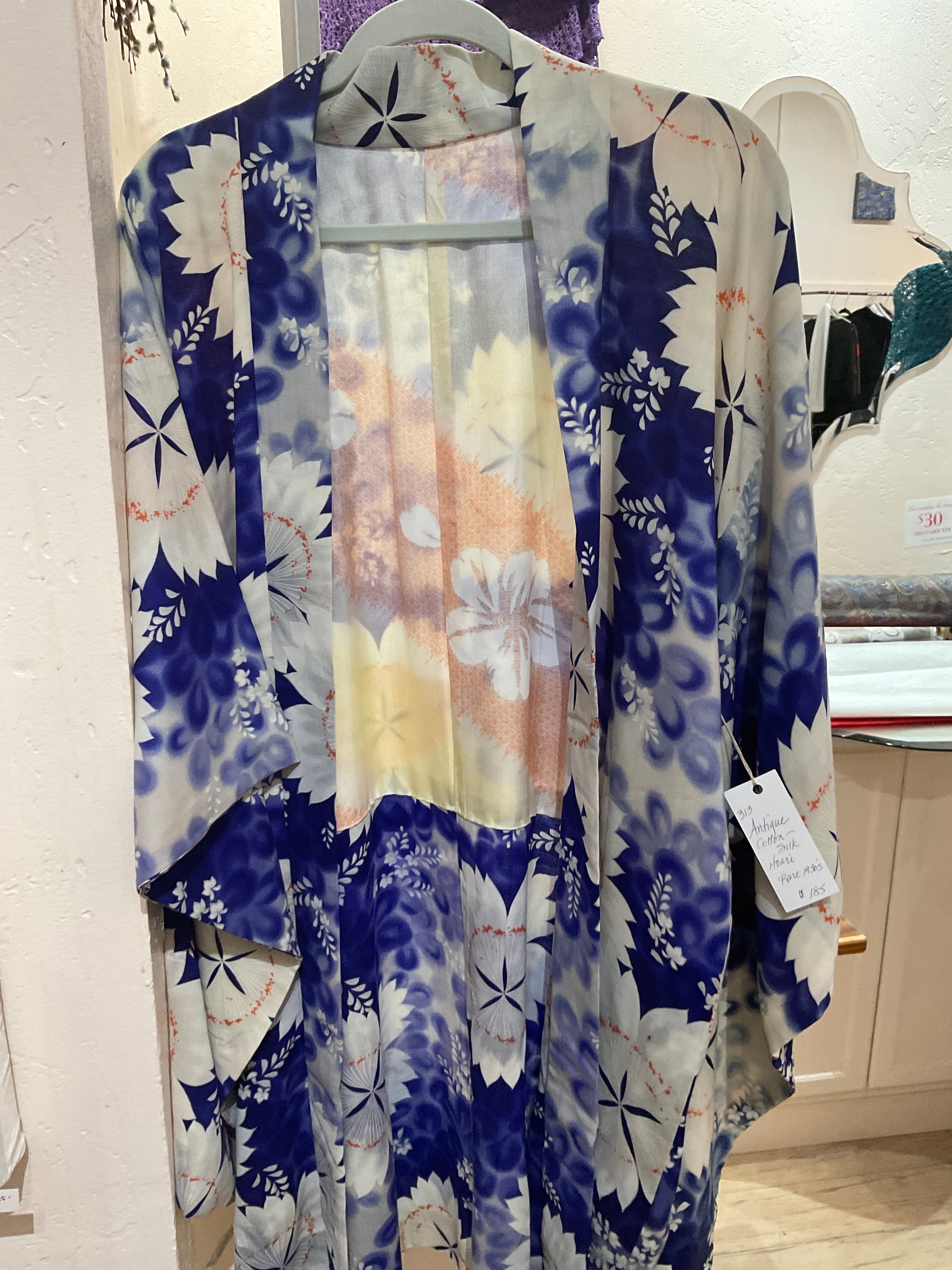 313 antique cotton silk haori