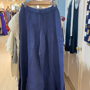 Double cotton gauze pant navy