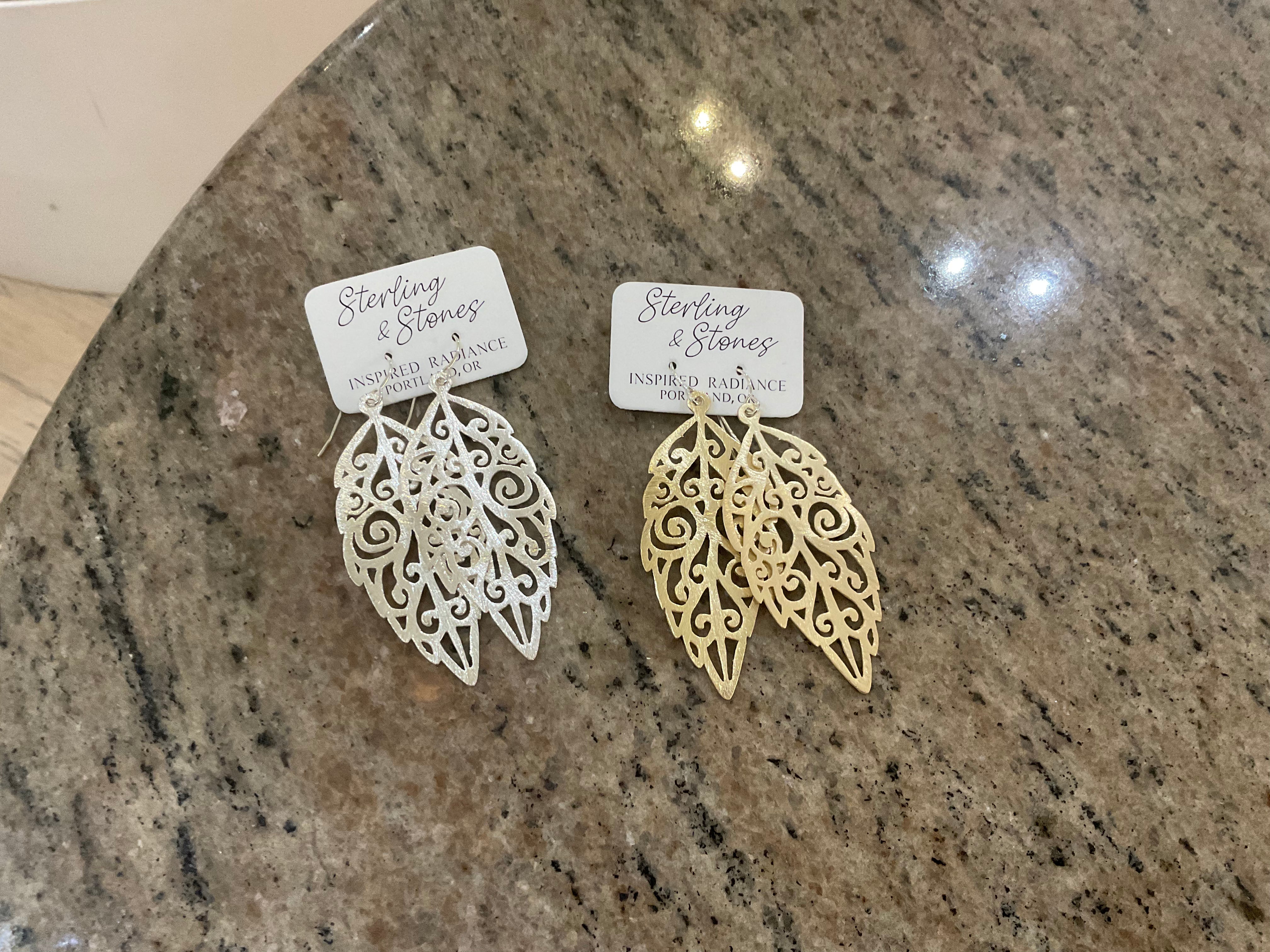 Sterling and stones $44 earrings