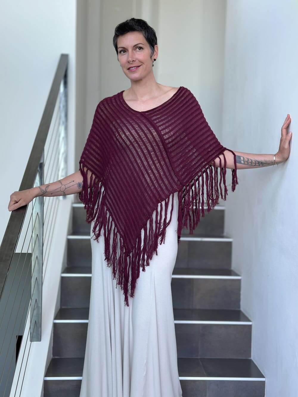 CU Handknit Poncho