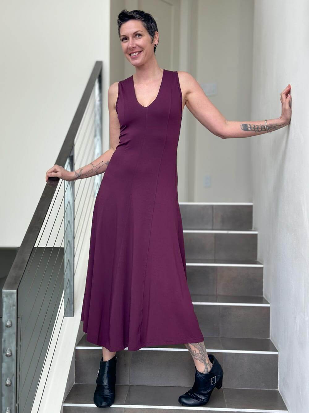 CU Layering V-Neck Maxi Dress