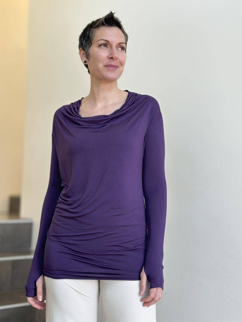 CU Long Sleeve Waterfall Top