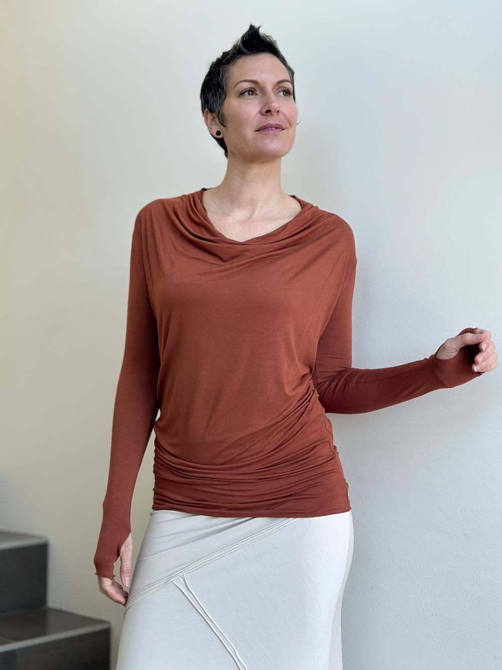 CU Long Sleeve Waterfall Top