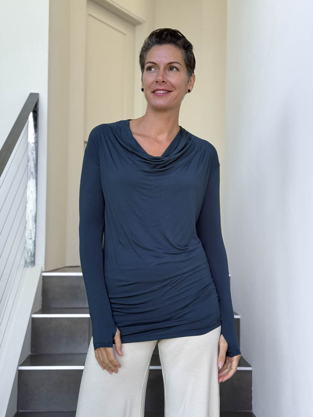 CU Long Sleeve Waterfall Top