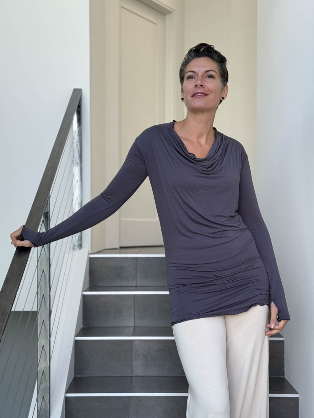 CU Long Sleeve Waterfall Top
