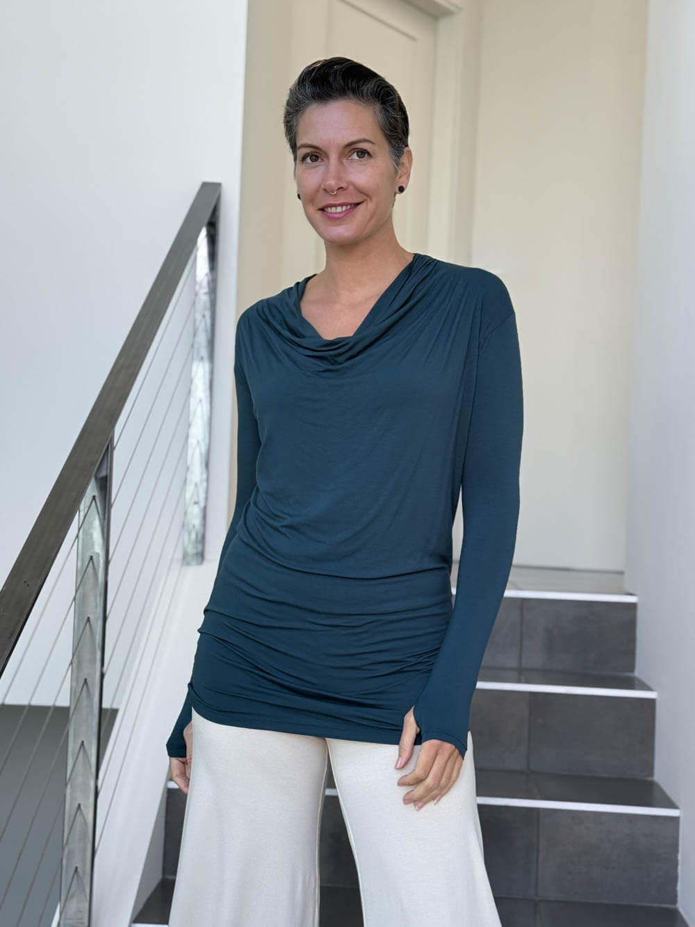 CU Long Sleeve Waterfall Top
