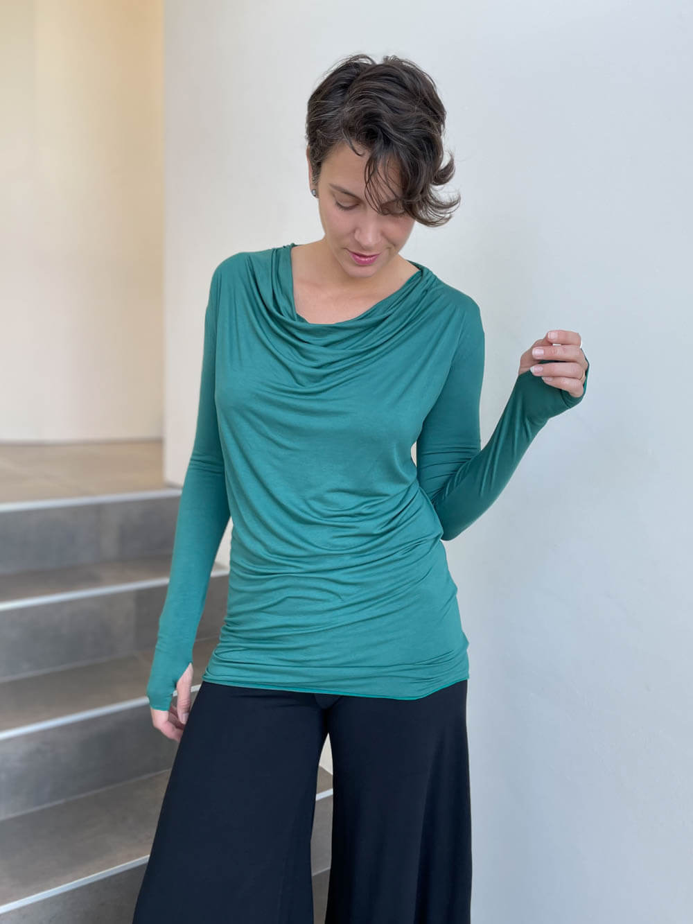 CU Long Sleeve Waterfall Top