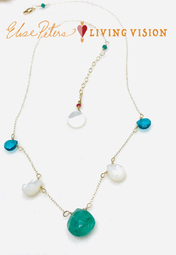 Emerald Briolette - Necklace