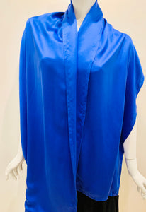 Double Silk Charmeuse In Blue