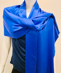 Double Silk Charmeuse In Blue