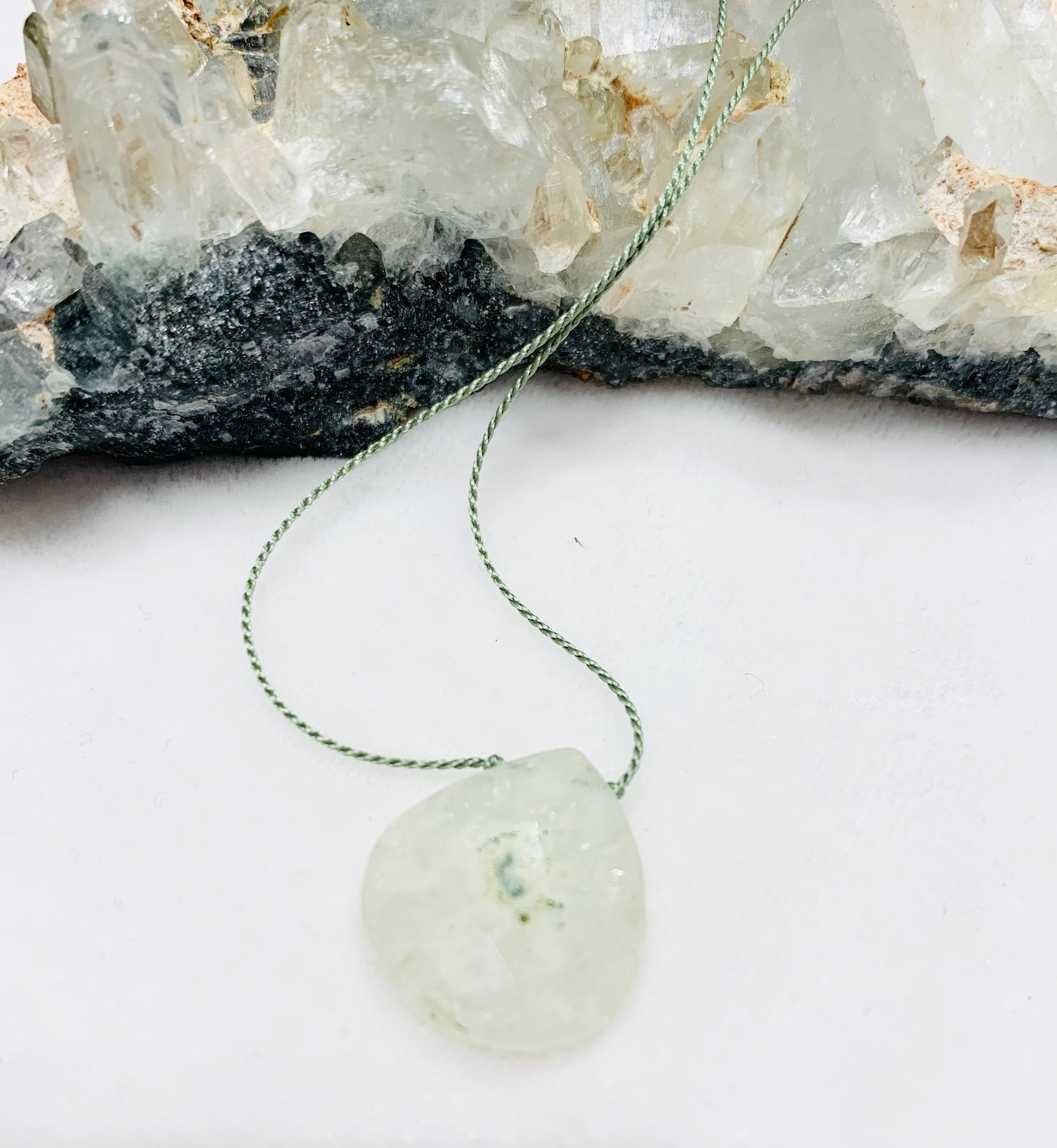 Faceted Moss Agate Single-Drop