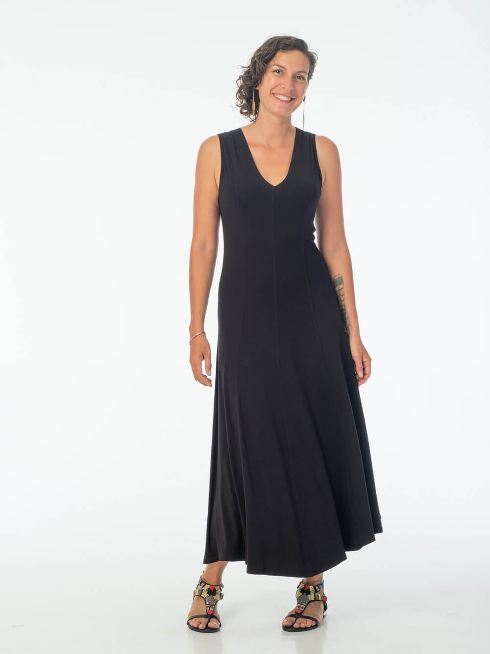 CU V-Neck Layering Maxi Dress