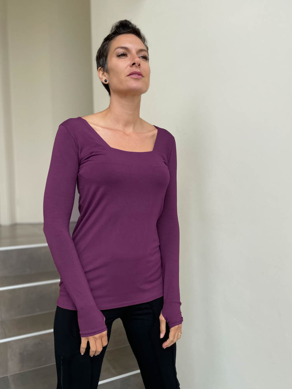 CU Long Sleeve Square Neck Top