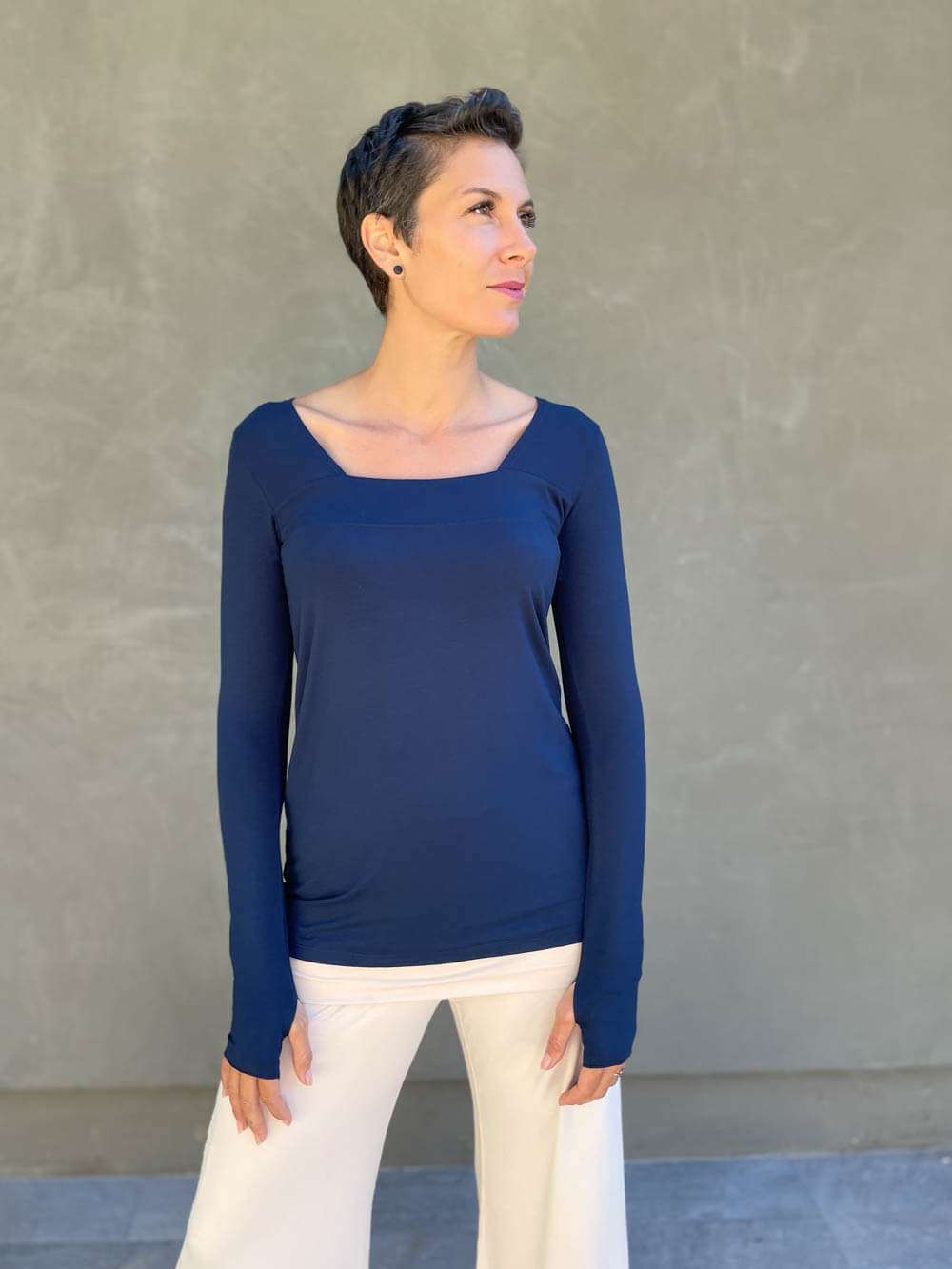 CU Long Sleeve Square Neck Top