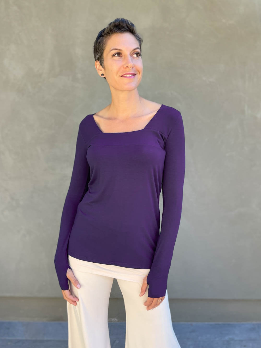 CU Long Sleeve Square Neck Top