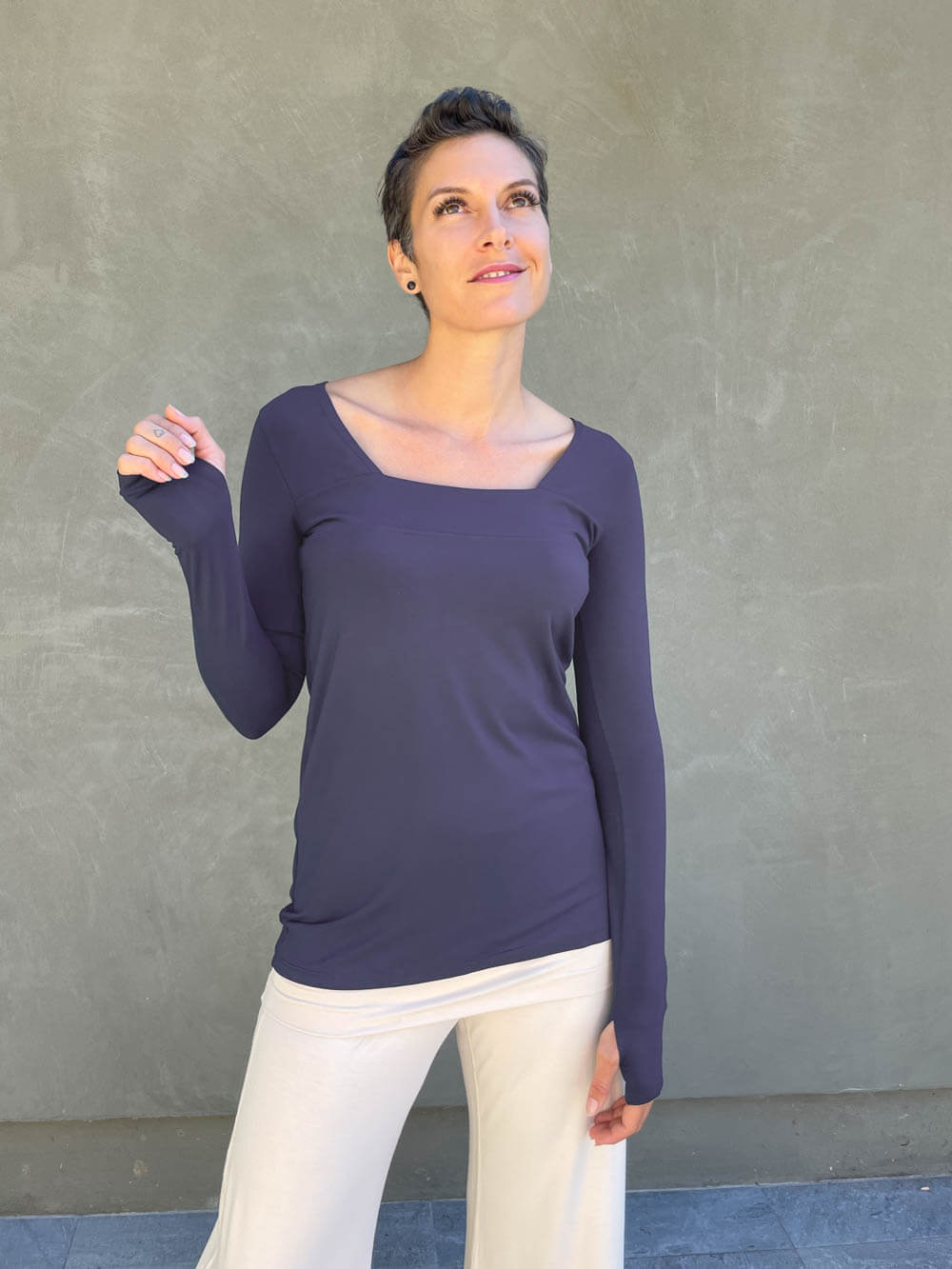 CU Long Sleeve Square Neck Top