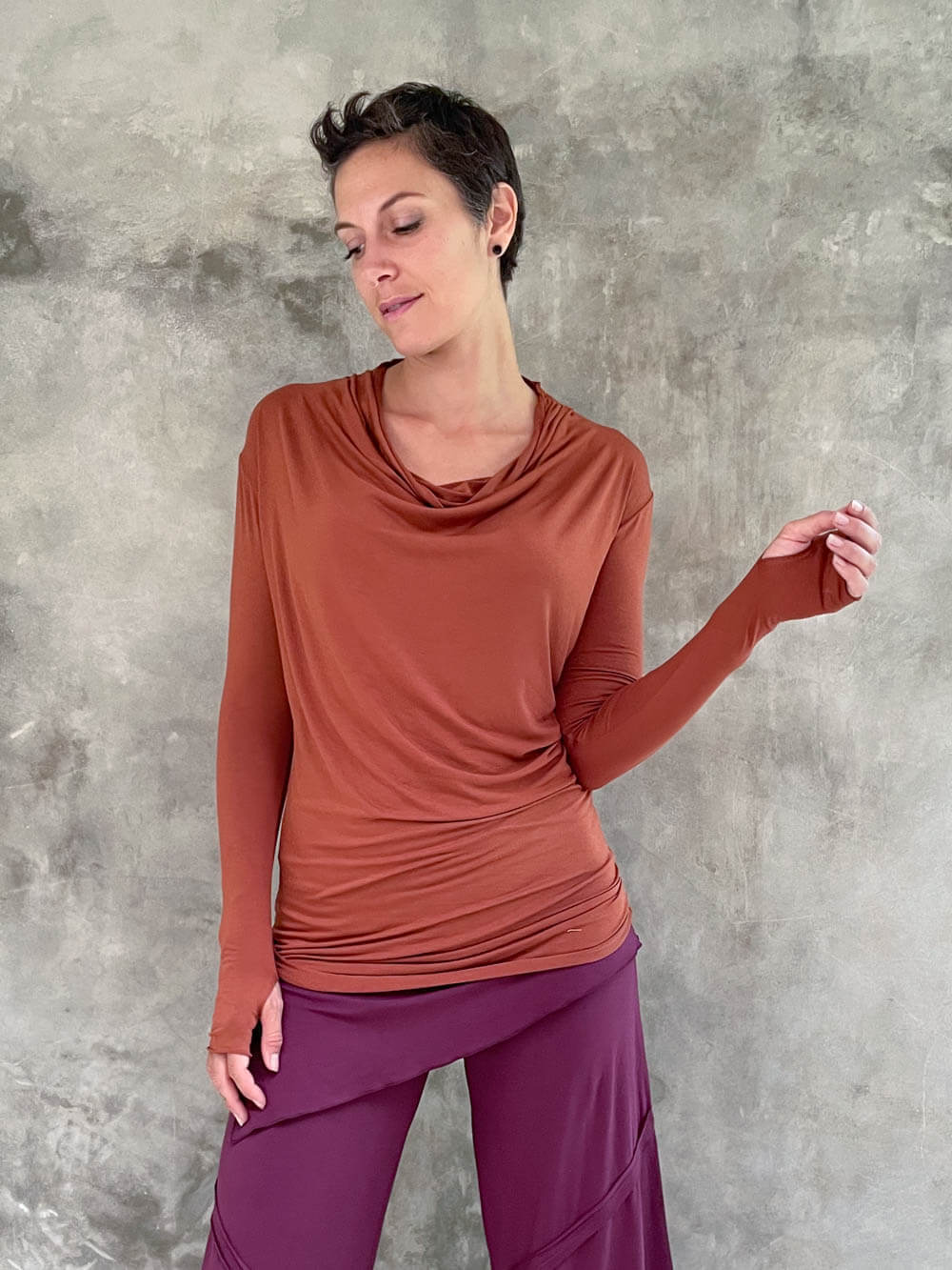 CU Long Sleeve Waterfall Top