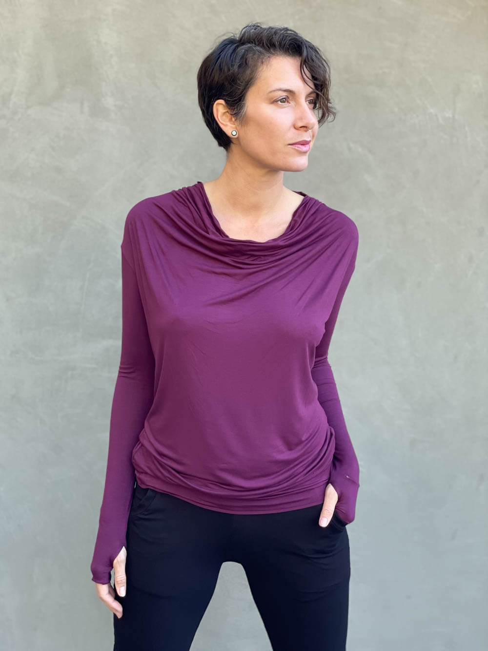 CU Long Sleeve Waterfall Top