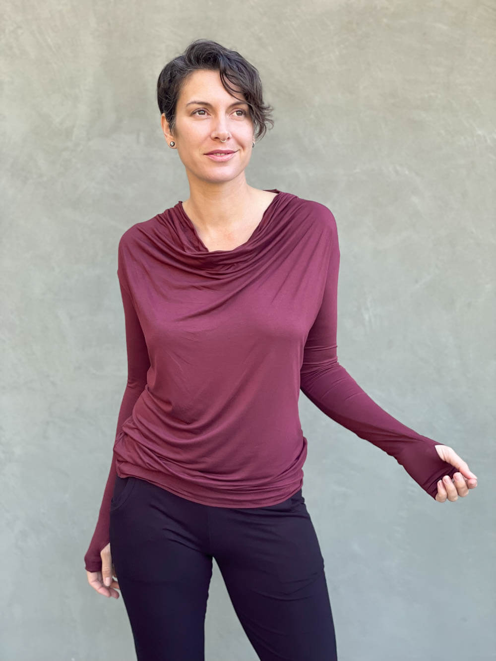 CU Long Sleeve Waterfall Top