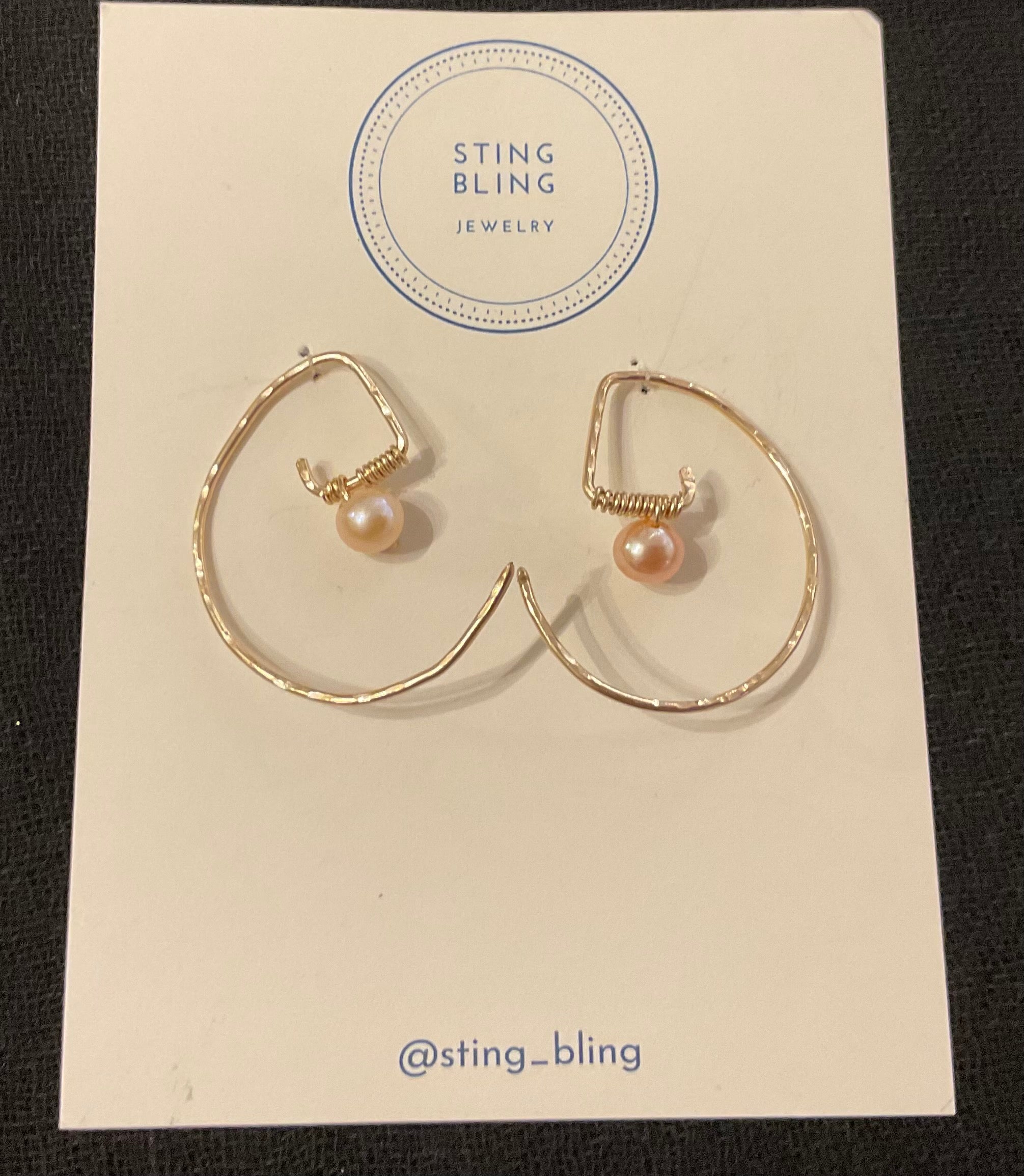 Spiral pearl earrings