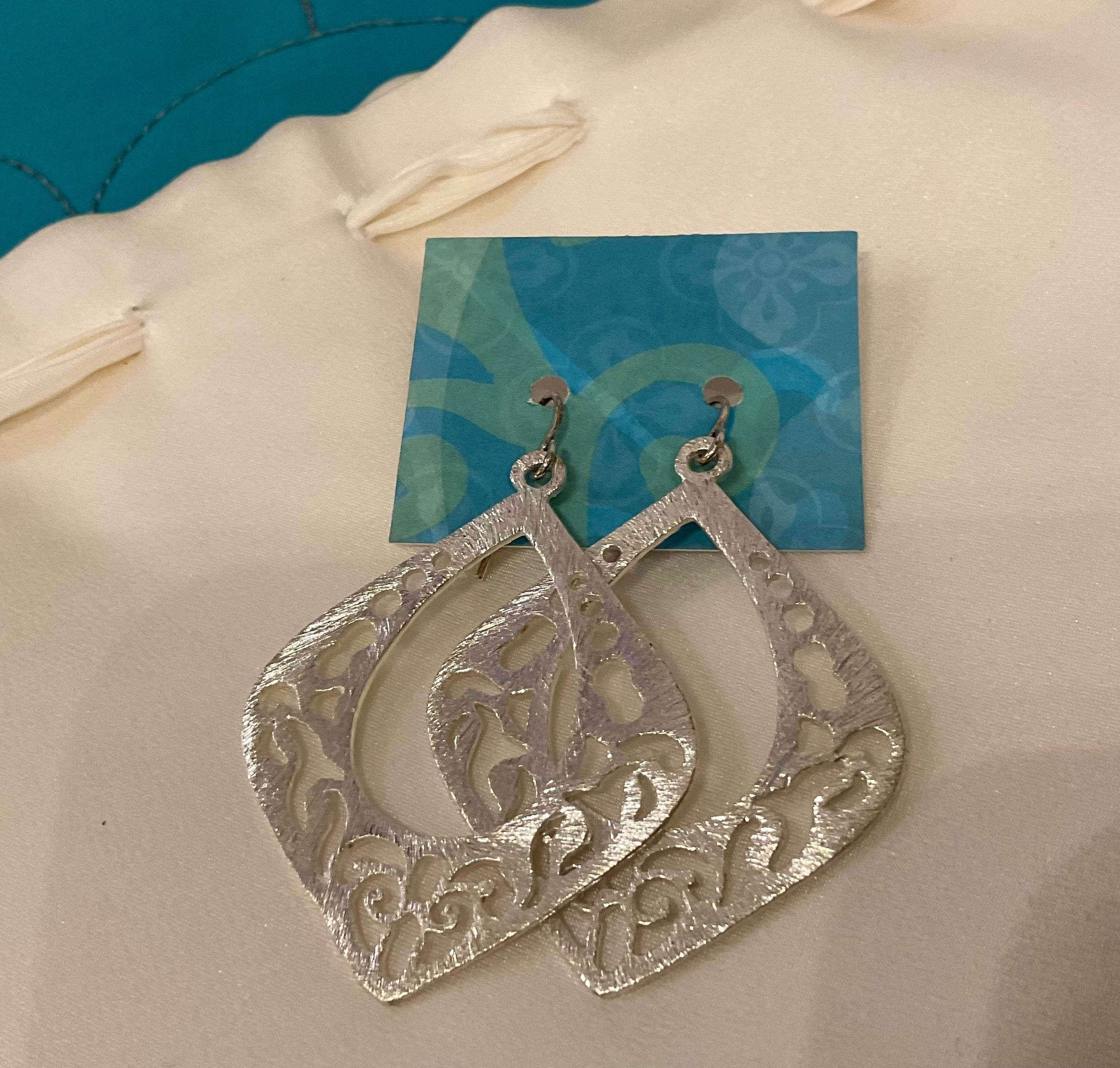 Deva silver cut out SILVER earrings #19A