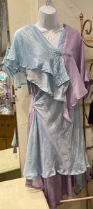 Lavender and sky blue silk 3 piece dress