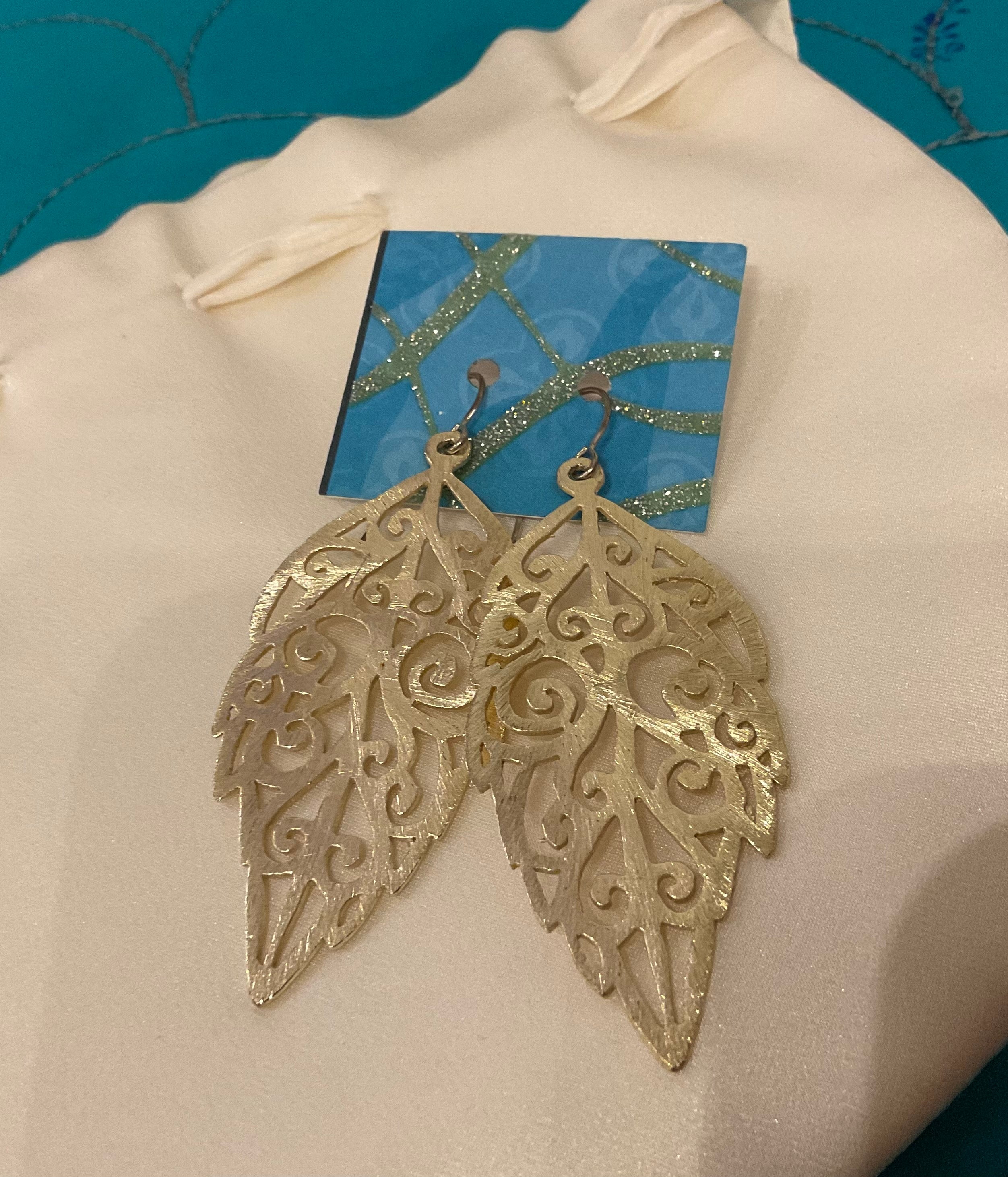 Gold leaf silhouette Deva earrings