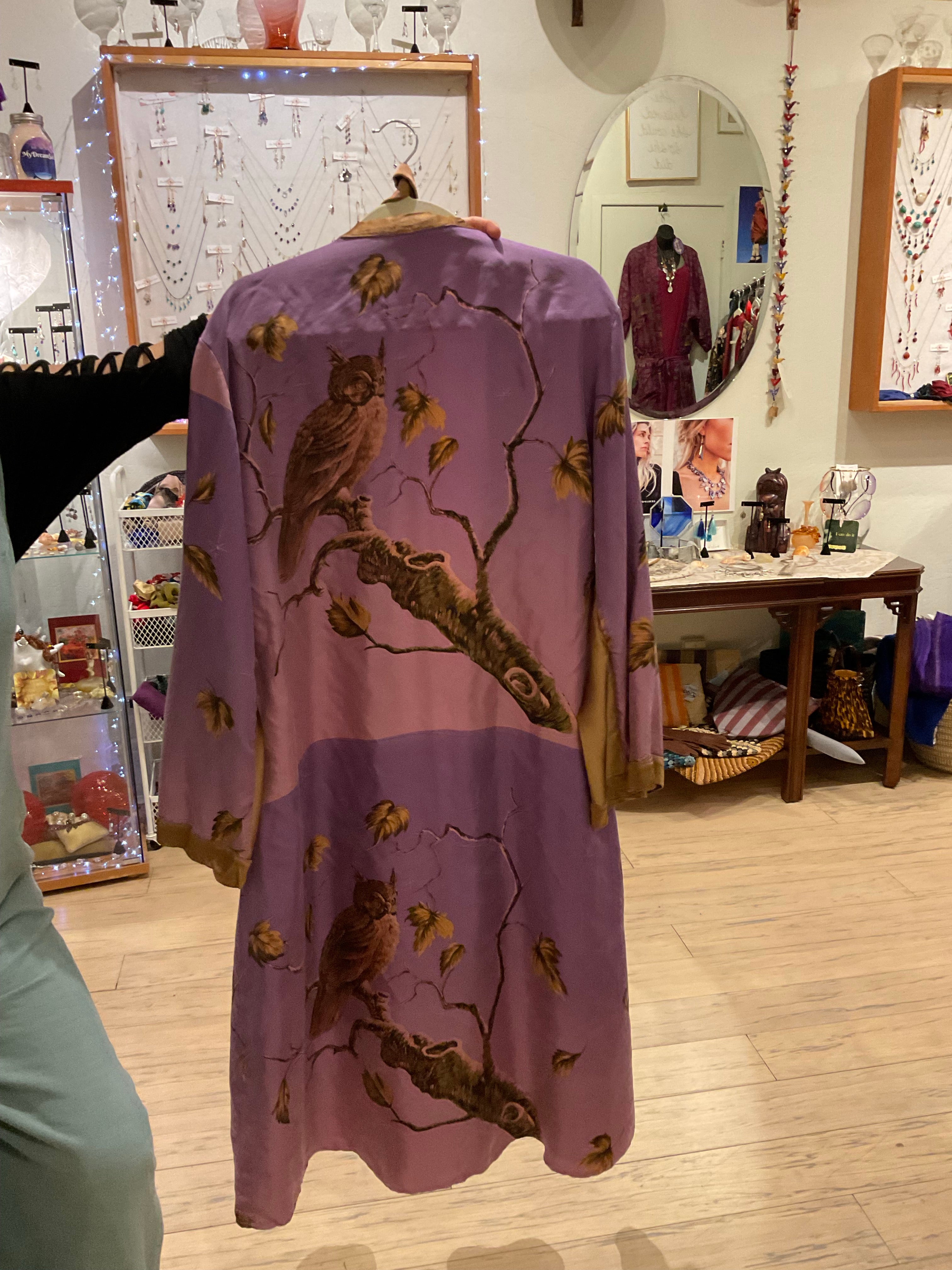 Italian lavender Silk owl robe