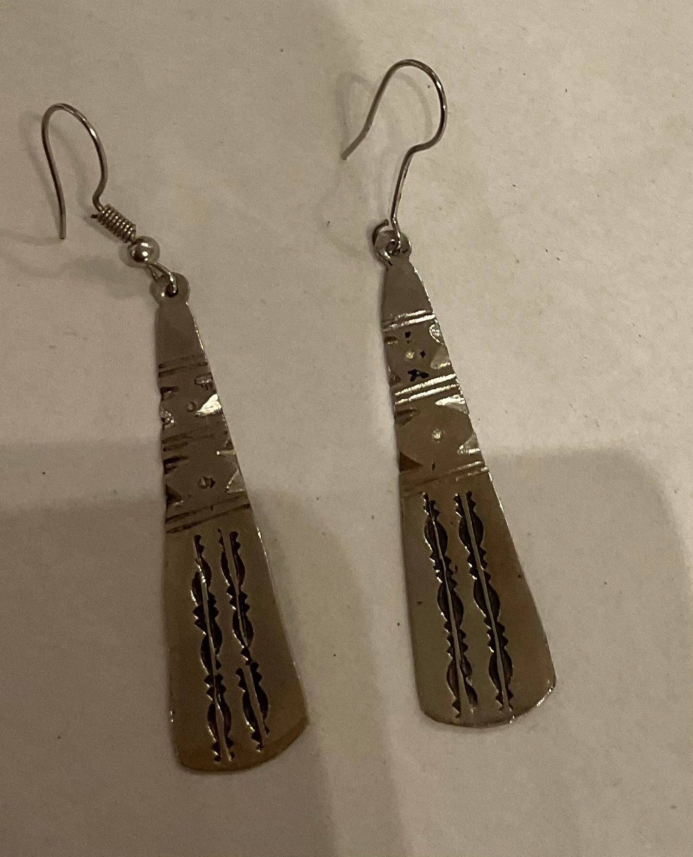 Flat metal earrings