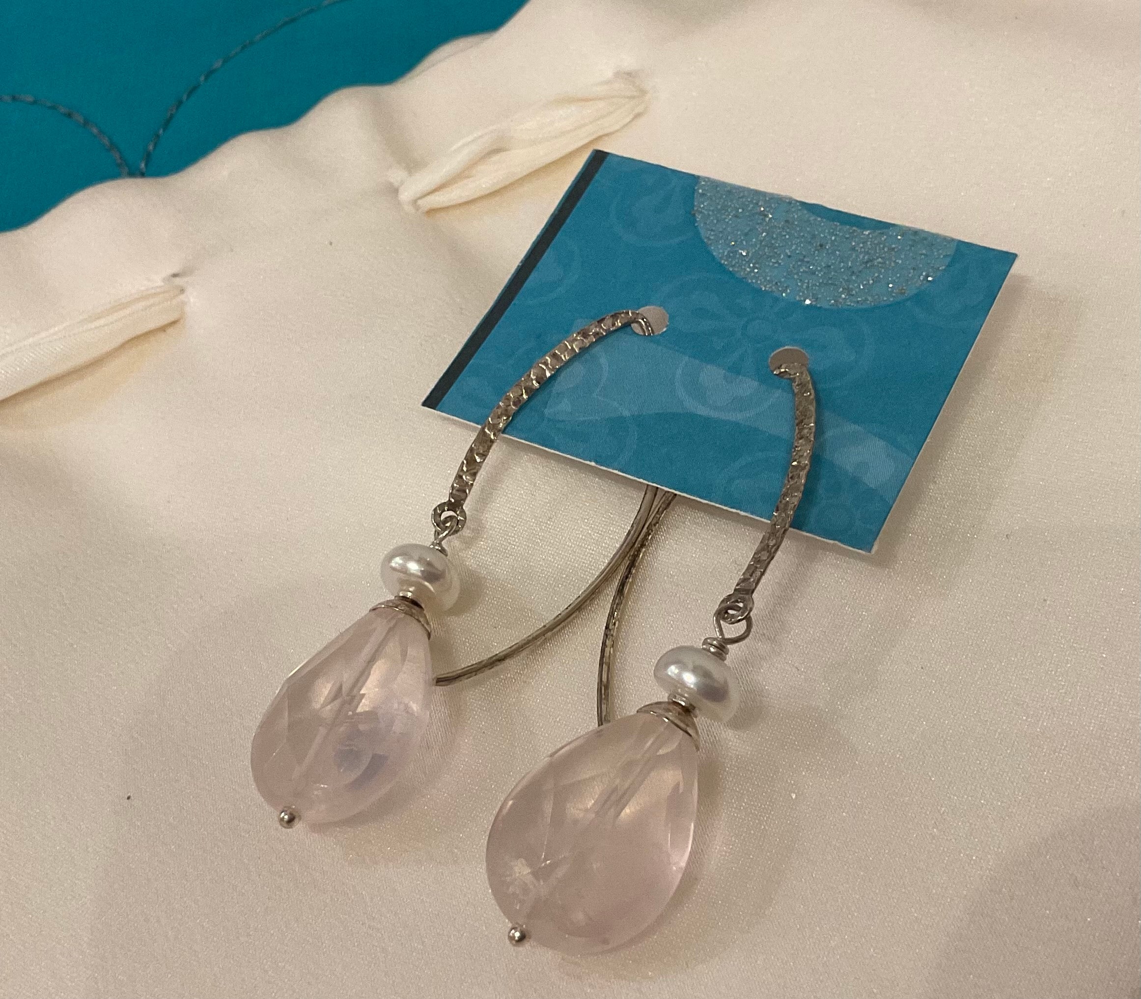 Deva Rose quartz #28 earrings